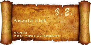 Vaczula Elek névjegykártya